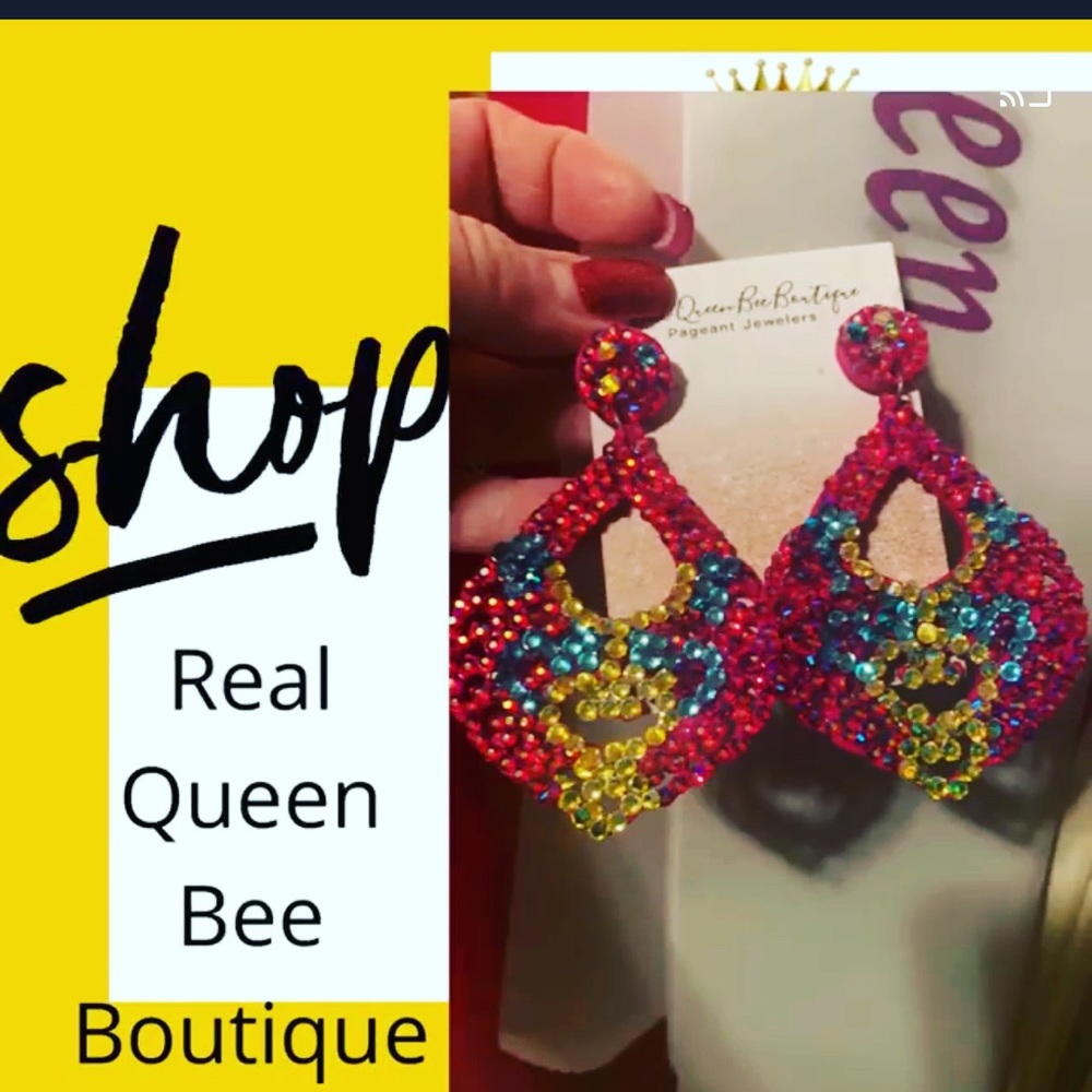 Custom Pageant Earrings RQB Couture Swarovski